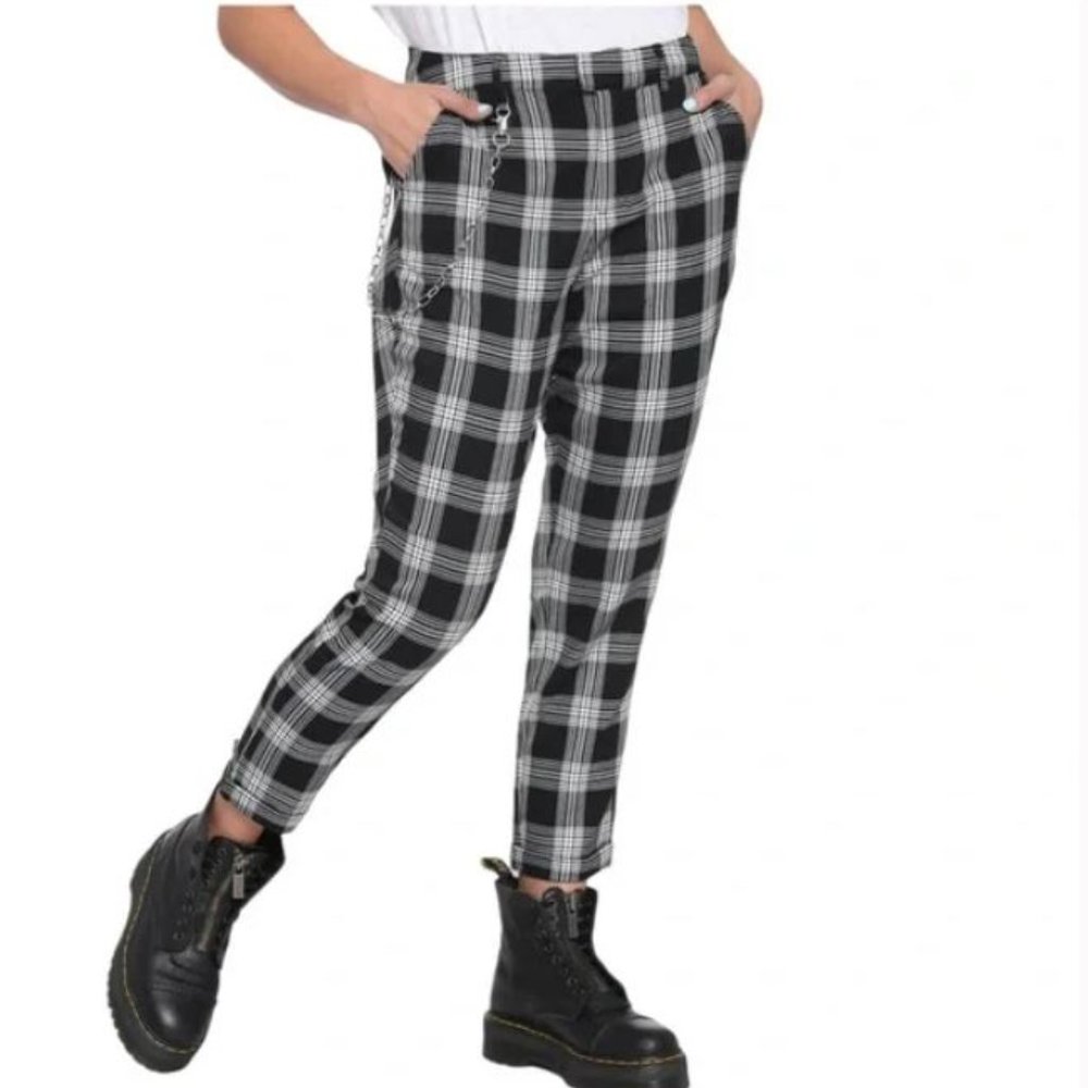 Hot Topic Black & White Plaid Pants Juniors Small